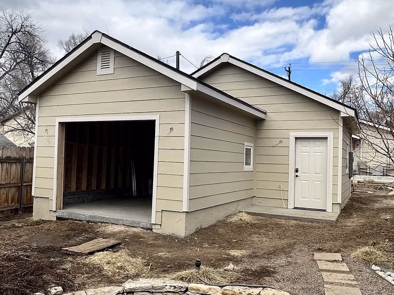 Finished 550-square-foot detached garage in Hillside